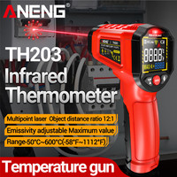 Digital Infrared Thermometer ANENG Non-contact -50~600℃ Temperature Meter Pyrometer Tester IR Hygrometer Industrial Test Tools