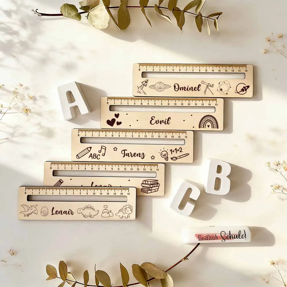 Personalized Wood Engraved Reading Aid,School Ruler,Branch Reader,Measuring Tool,Teacher Gift,Ideal for Students,Mathematicians