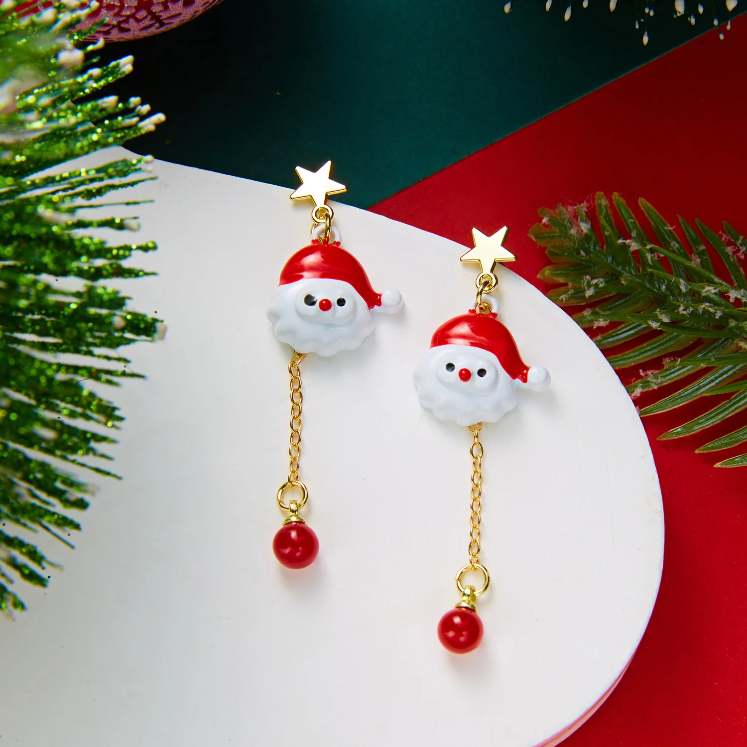Minimalistische Weihnachtsbaum-Quasten-Ohrringe für Frauen, zarte Weihnachtsmann-Lebkuchenmann-Ohrringe, Weihnachtsparty-Schmuck-Accessoires – Detail 7