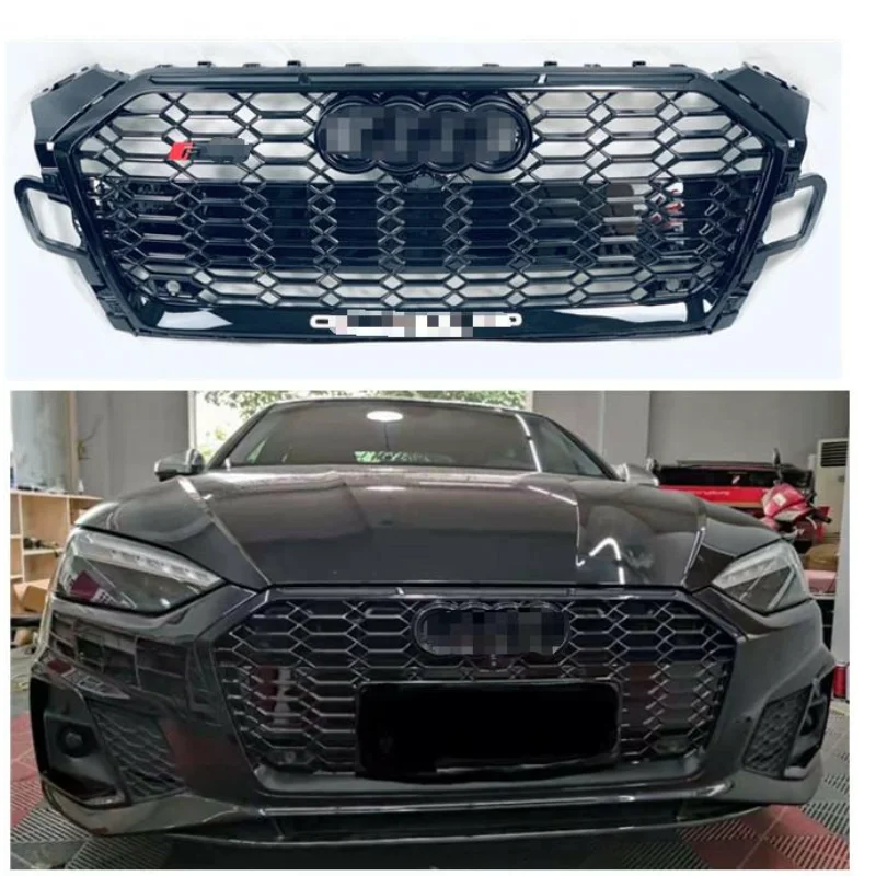 

Nice Fitment A5 Front Bumper Grille RS5 Type Hood Grill for 2021+ B9.5 ABS Car Center Grills