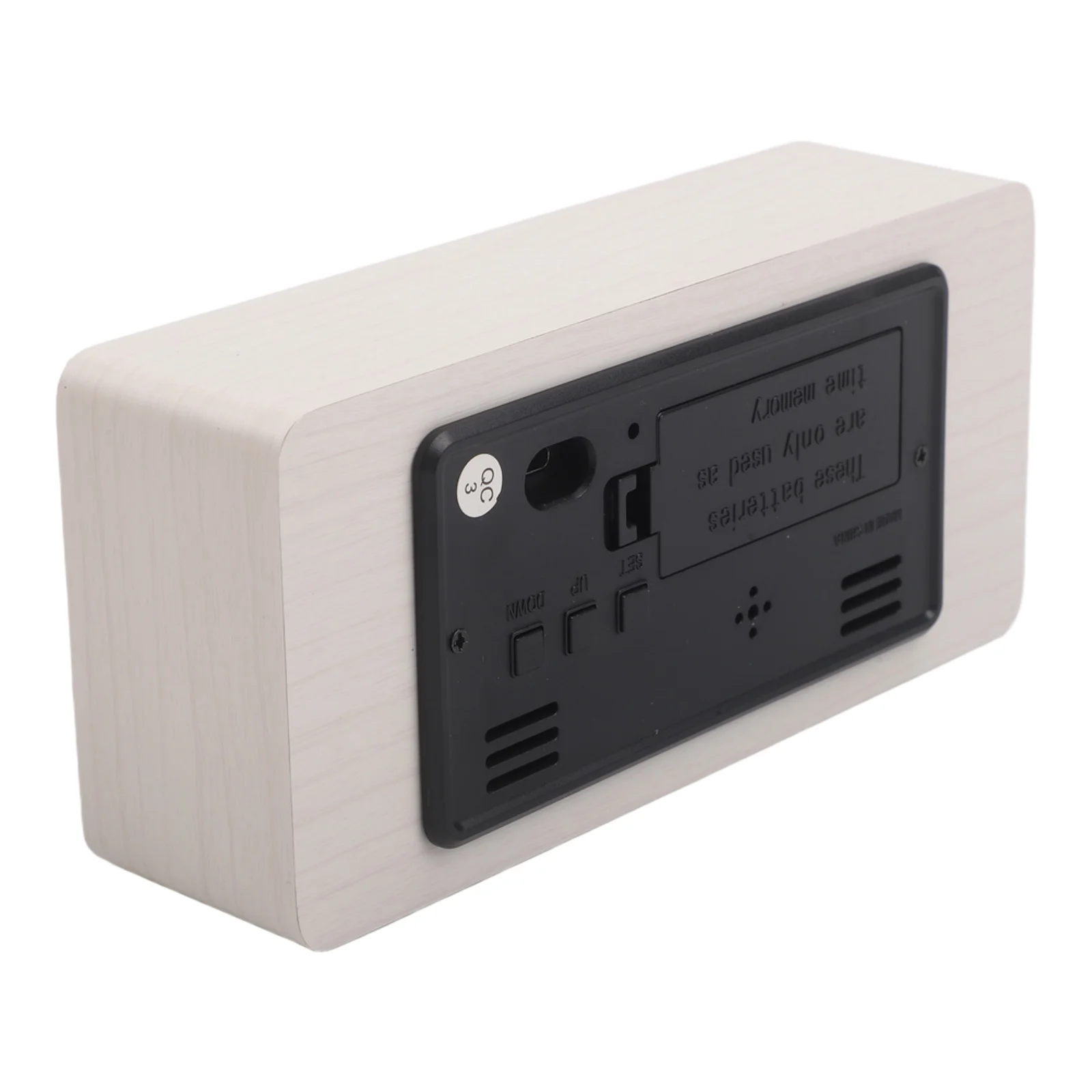 Wooden Digital Alarm Clock with Large Screen Display Time Date Temperature and Dual Alarm for Office Bedroom Desk