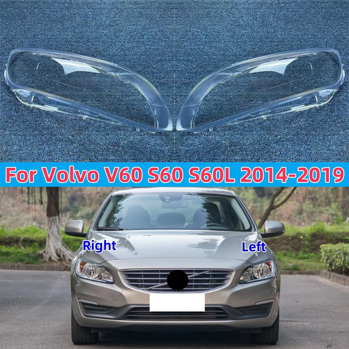 

Для Volvo V60 S60 S60L 2014 2015 2016 2017 2018 2019 передняя фара автомобиля стеклянный абажур корпус фары автомобильные аксессуары