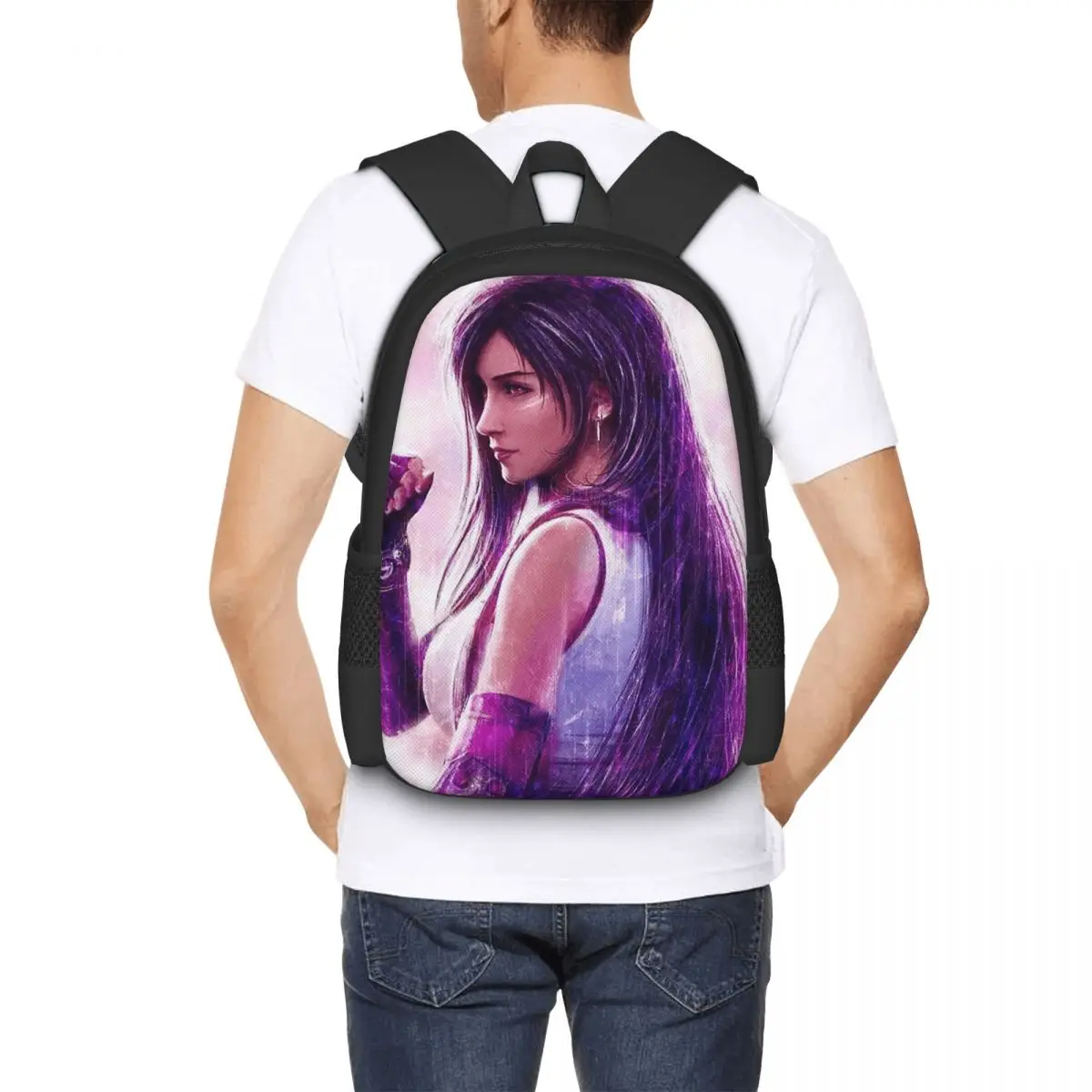 Tifa Lockhart-Final Fantasy 7 Ff7Remake Ffvii Final Student Backpack School Bag Hiking Travel Daypack for Bookbag Shoulder Bags