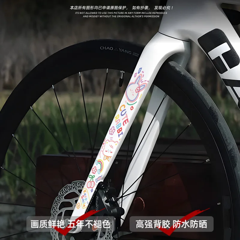 자전거 프레임 탑 튜브용 그래피티 자전거 스티커 만화 DIY 반사 방수 사이클링 스티커 MTB 로드 바이크 스티커