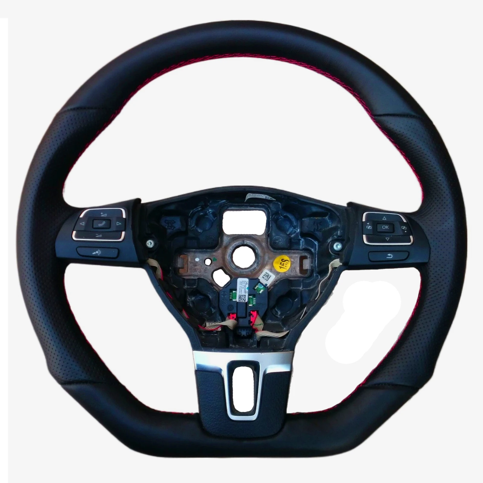 Leather Steering Wheel FOR VW TOURAN TIGUAN 1T0 Flat Bottom