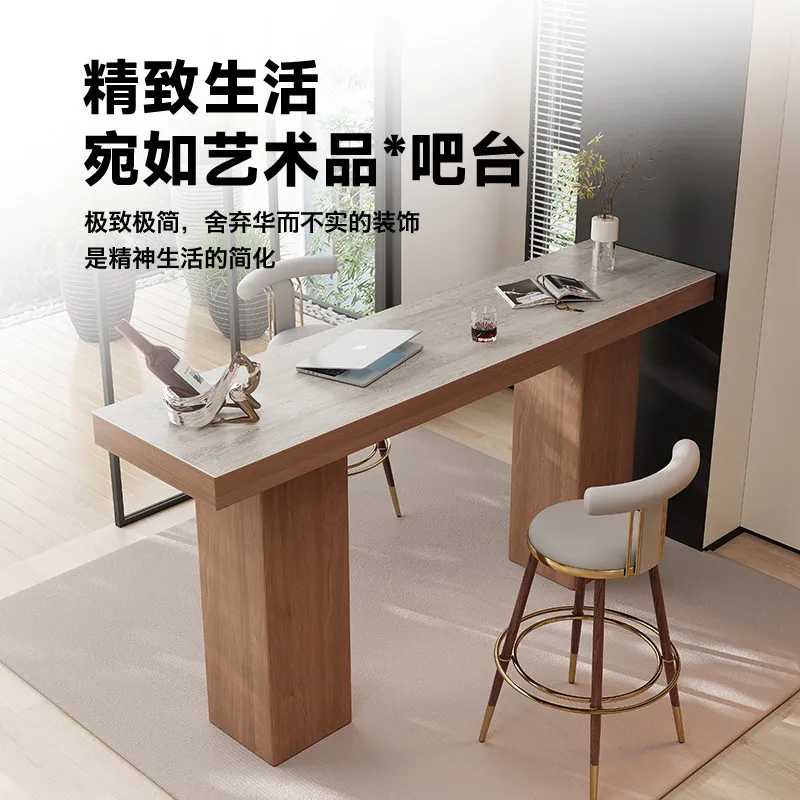 

AA medieval travertine rock slab bar table household window integrated balcony partition high table