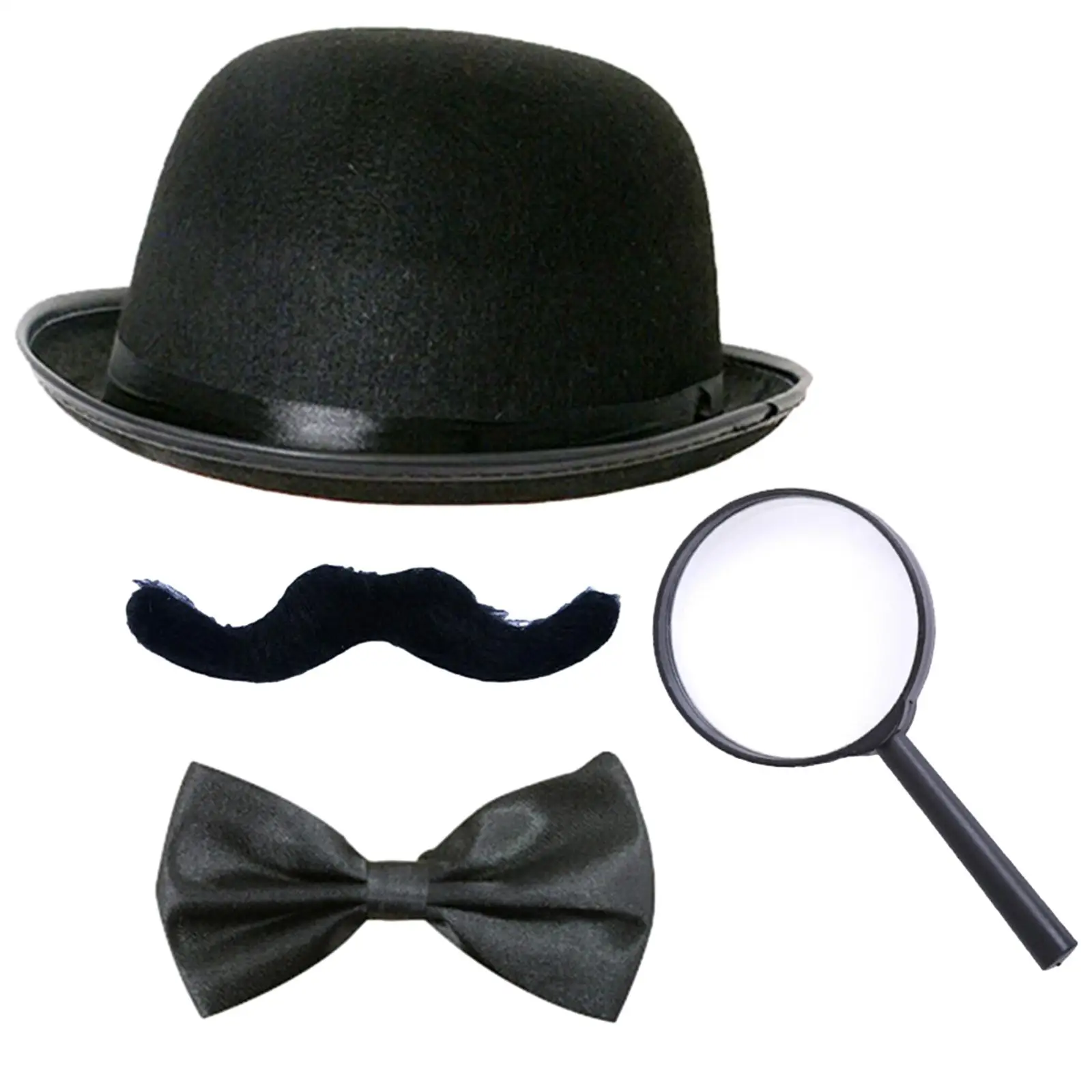 Beard Bow Tie Hat Magnifying Glass Halloween Decoration Costume Accessories