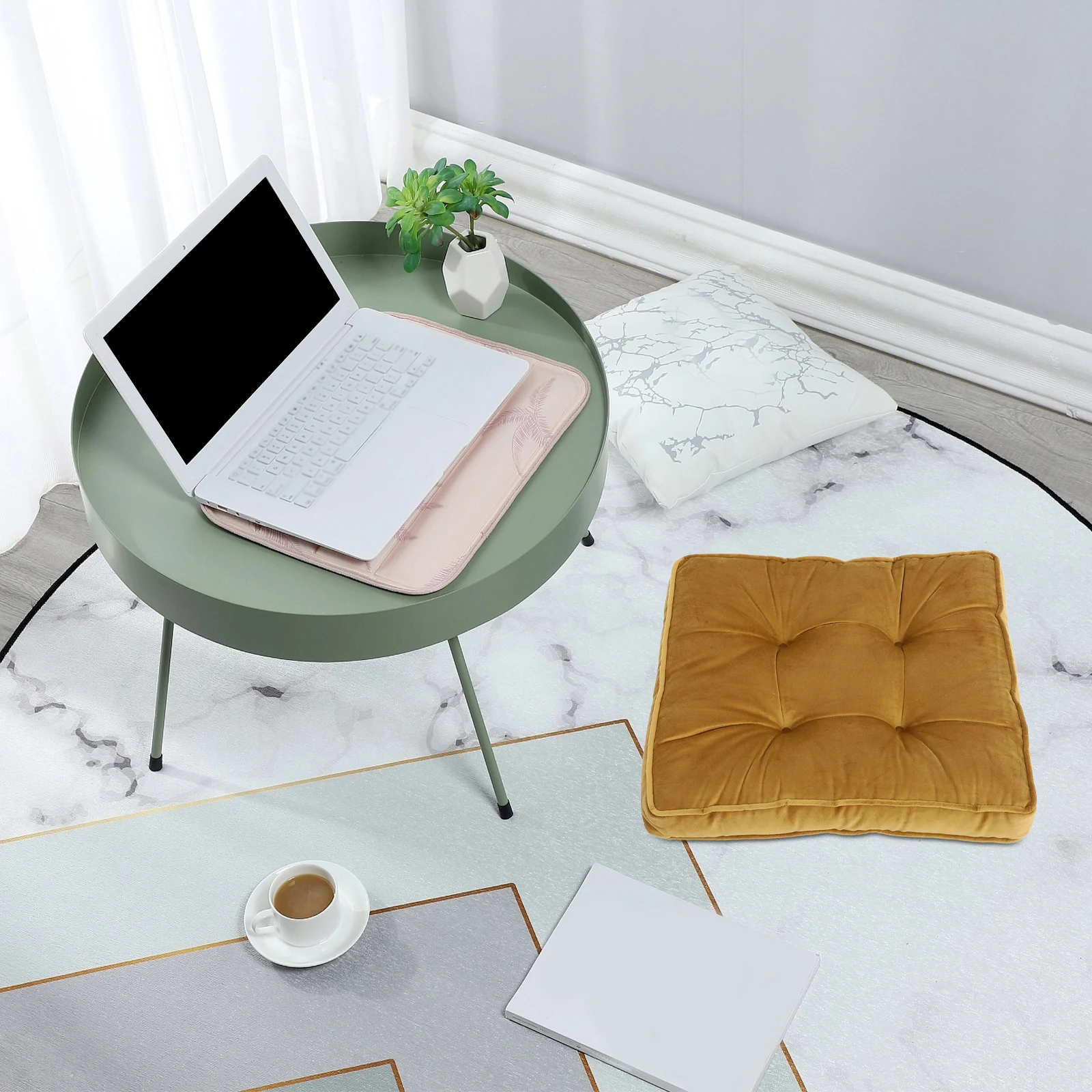 

Velvet Chair Seat Cushion for Dining Furniture Kitchen Office Chairs Soft Non Slip Seat Cushions Protect Floors