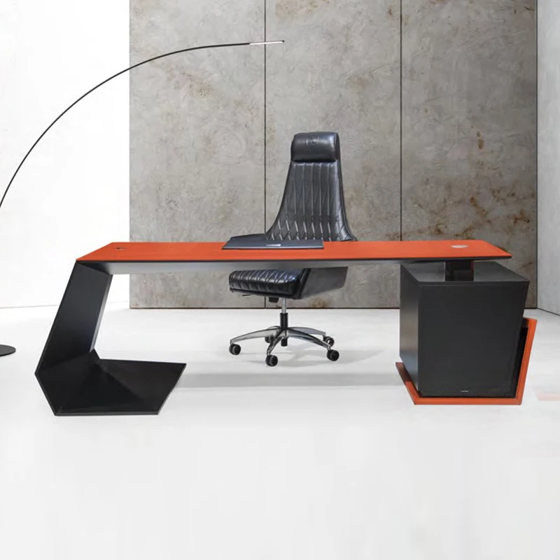 Working Asthetic Storage Desk Executive Manager Big Long Office Computer Table Standing Study Modern Escritorio Home Office