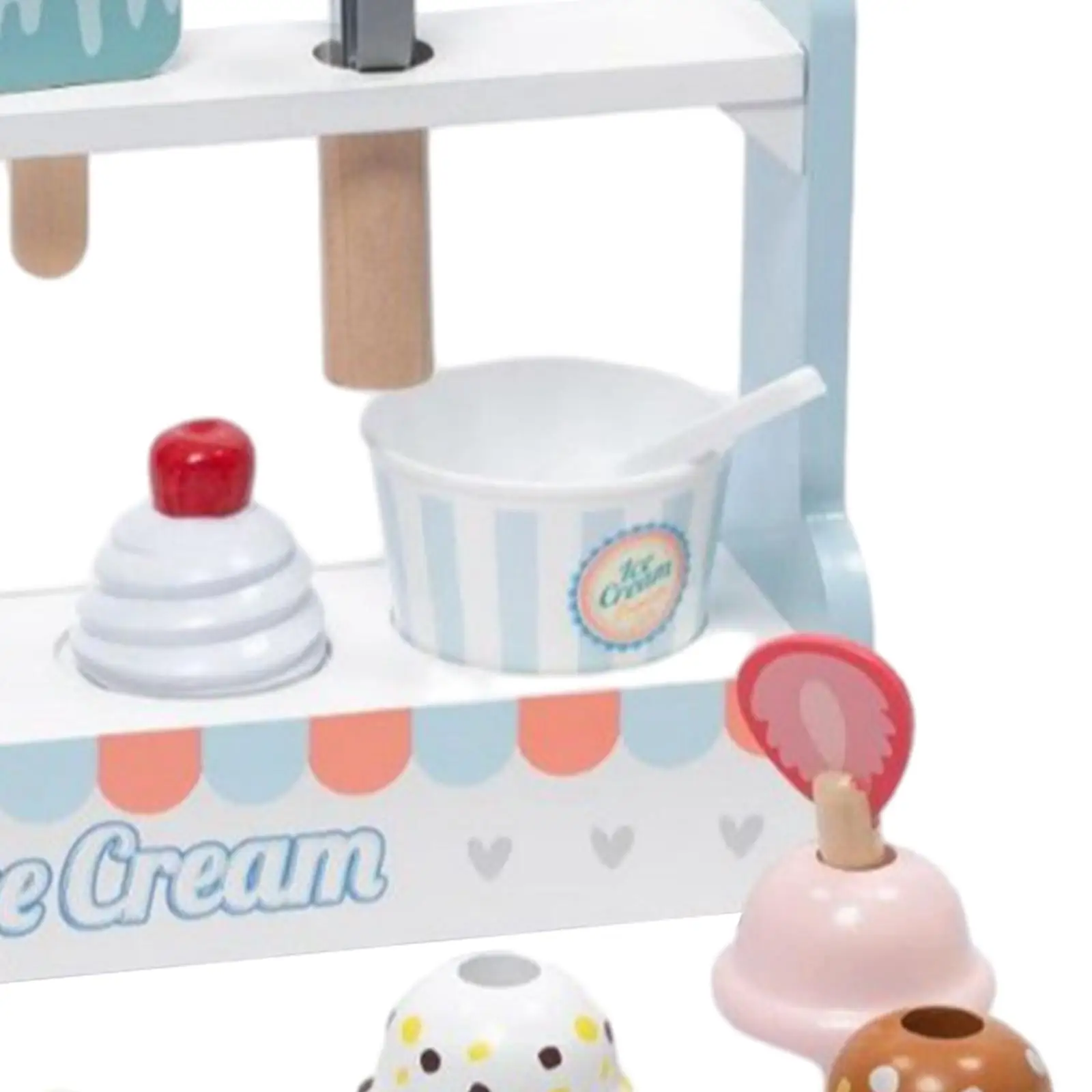 Holz-Eiscreme-Spielzeug, Simulations-Eiscreme für Weihnachtsgeschenke, Mädchen und Jungen