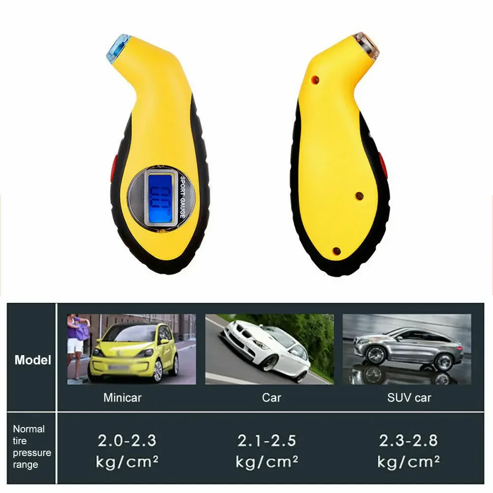 자동차 오토바이 타이어 압력 디지털 미터 미니 진단 도구 자동차 스타일링 타이어 압력 게이지 휴대용 LCD 디스플레이