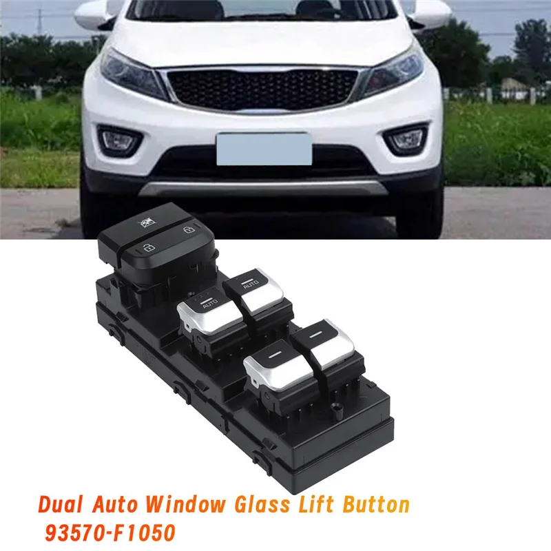 Efficientt-Left Front Power Window Main Switch Assembly 93570-F1050 For Kia Sportage 2015-2018 Dual Auto Window Glass Lift Butto