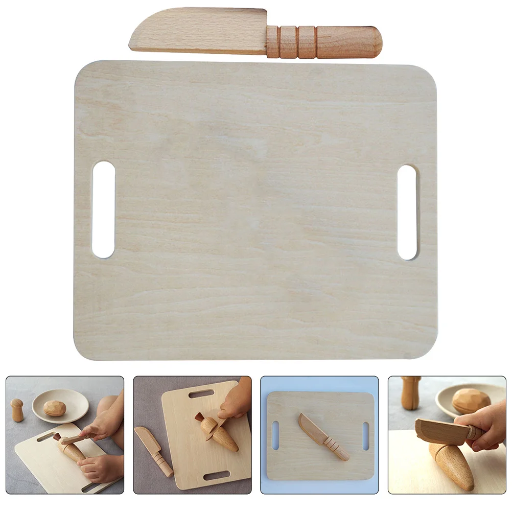 1 комплект, деревянный детский резак, безопасный кухонный инструмент, разделочная доска для раннего образования, разделочная доска, игра для еды, овощей, безопасный эргономичный дизайн