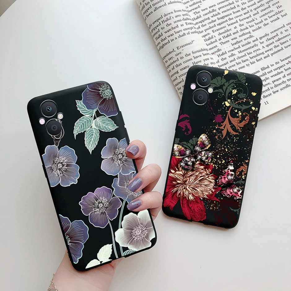 For Oppo Reno 7Z 5G Case CPH2343 Soft Silicone Flower Phone Cover for OPPO Reno7 Lite Z Reno7z 5G Reno7lite Cases Smartphone Bag