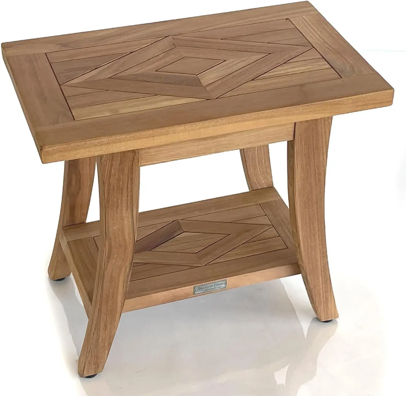 

FULLY ASSEMBLED Nautica Teak Shower Bench with Shelf, Shower Stool for Bath Tub or Spa or Sauna, Shower Bench for Elderly, Indoo