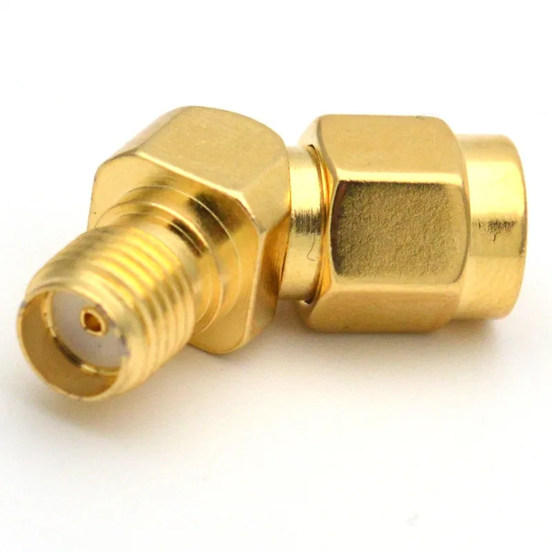 SMA-JKW WIFI نقل الصور FPV محول SMA ذكر إلى SMA أنثى الكوع 135 درجة 45 درجة زاوية مائلة ، نحاس نقي