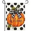 Welcome Fall Pumpkin Garden Flag 12x18 Inch Double Sided Burlap, Weather & Fade Resistant, Fall Yard Lawn Patio Flag for jjp
