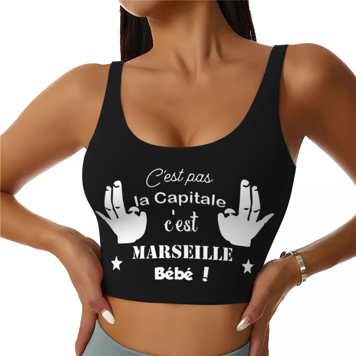 

Custom C'est Marseille Bebe JUL Workout Crop Tank Tops Women Yoga Sports Bras