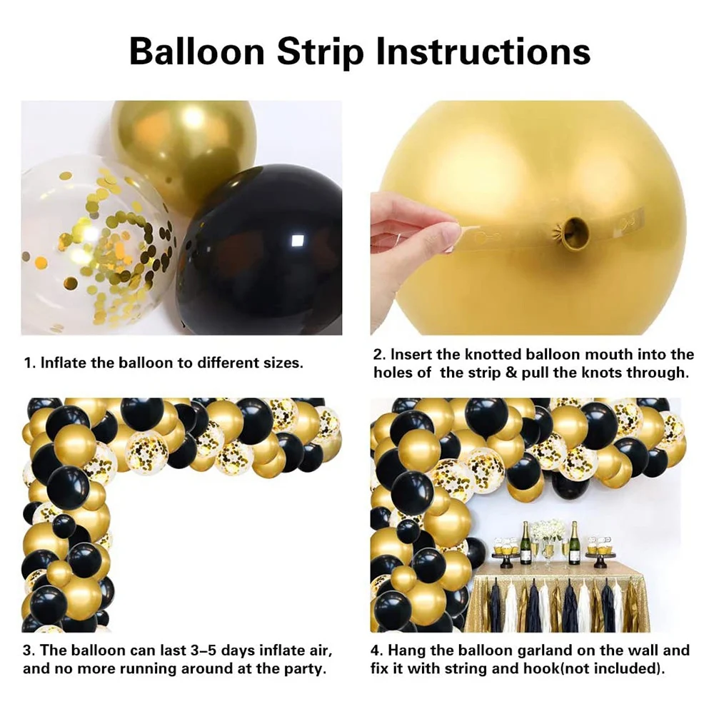 Zwart En Goud Ballonnen Slinger Boog Kit 114 Stuks Confetti Ballonnen Voor Verjaardag Afstuderen Halloween Decoratie