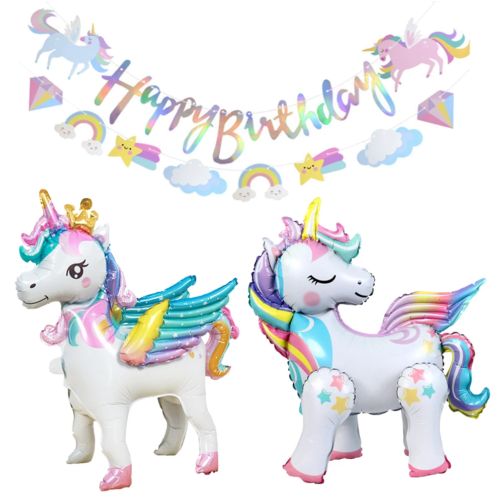 Unicorn foil Balloon standing unicorn Balloon weeding Baby shower birthday decoration unicorn themed birthday party decoration