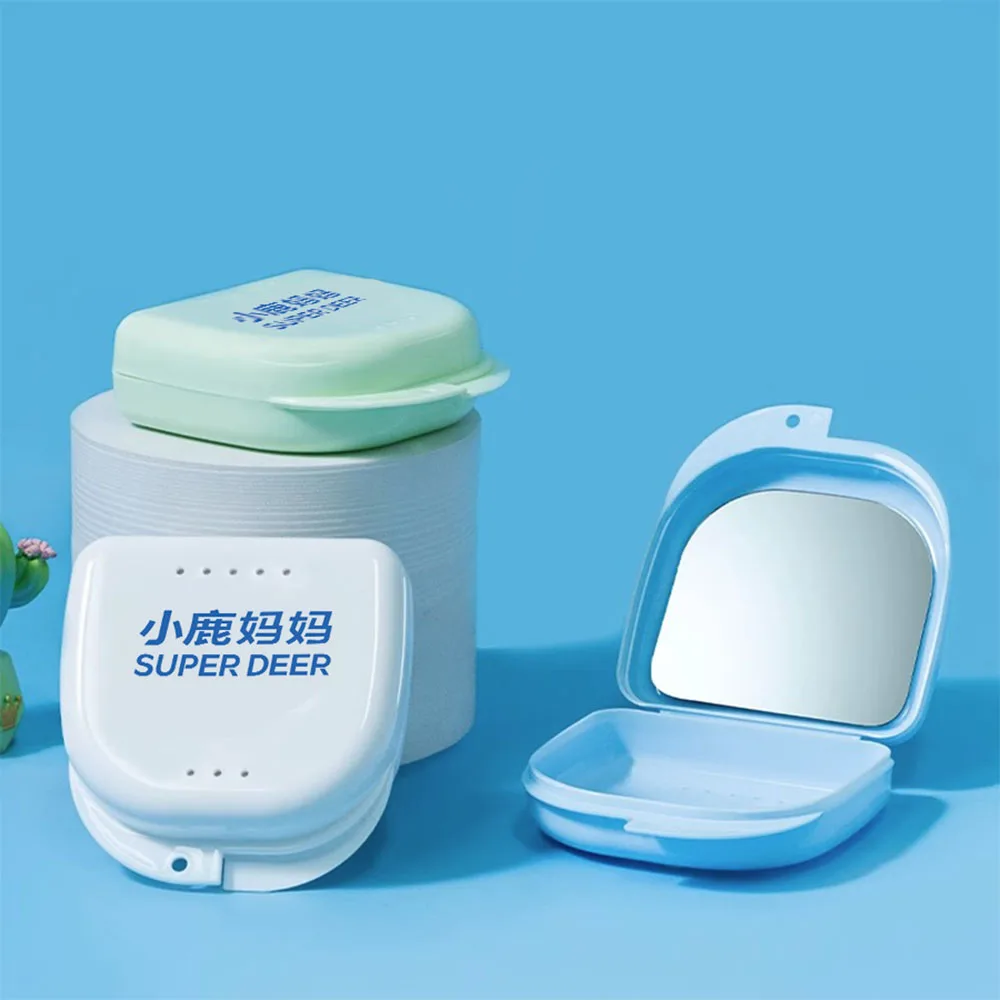 1PCS Portable Plastic Denture Box Orthodontic Braces Container False Teeth Protective Case Denture Storage Box For Oral Care