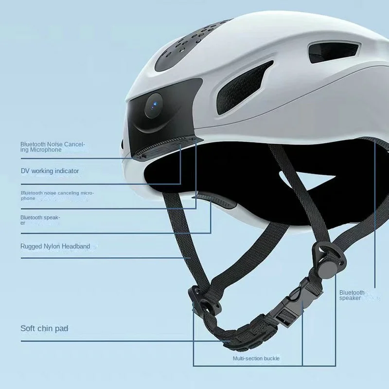 Imagem -03 - Capacete de Ciclismo Respirável com Câmera e Interconexão Bluetooth Capacete de Bicicleta com Certificação Internacional de Segurança Passou