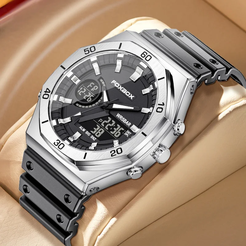 

LIGE Роскошные цифровые спортивные часы для мужчин, водостойкий хронограф, будильник, мужской светящийся кварцевый военный relogios masculino + коробка