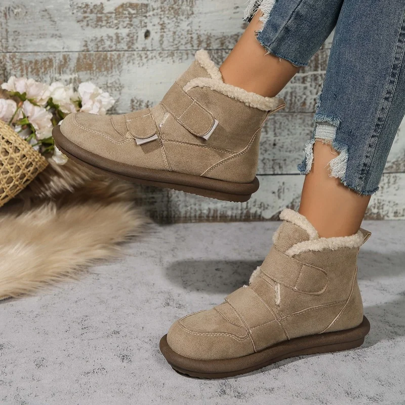 Winter Fur Snow Boots Women Flats Ankle Shoes 2024 Fashion New Walking Warm Shoes Plus Cotton Non Slip Classic Mujer Chaussures