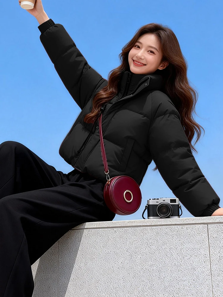 Thiened Fce Warm ort down Jaet Feminino Inverno Novo Sle Desgaste Diário Longo Casaco de Algodão Sve Coreano Sle Loose Fit