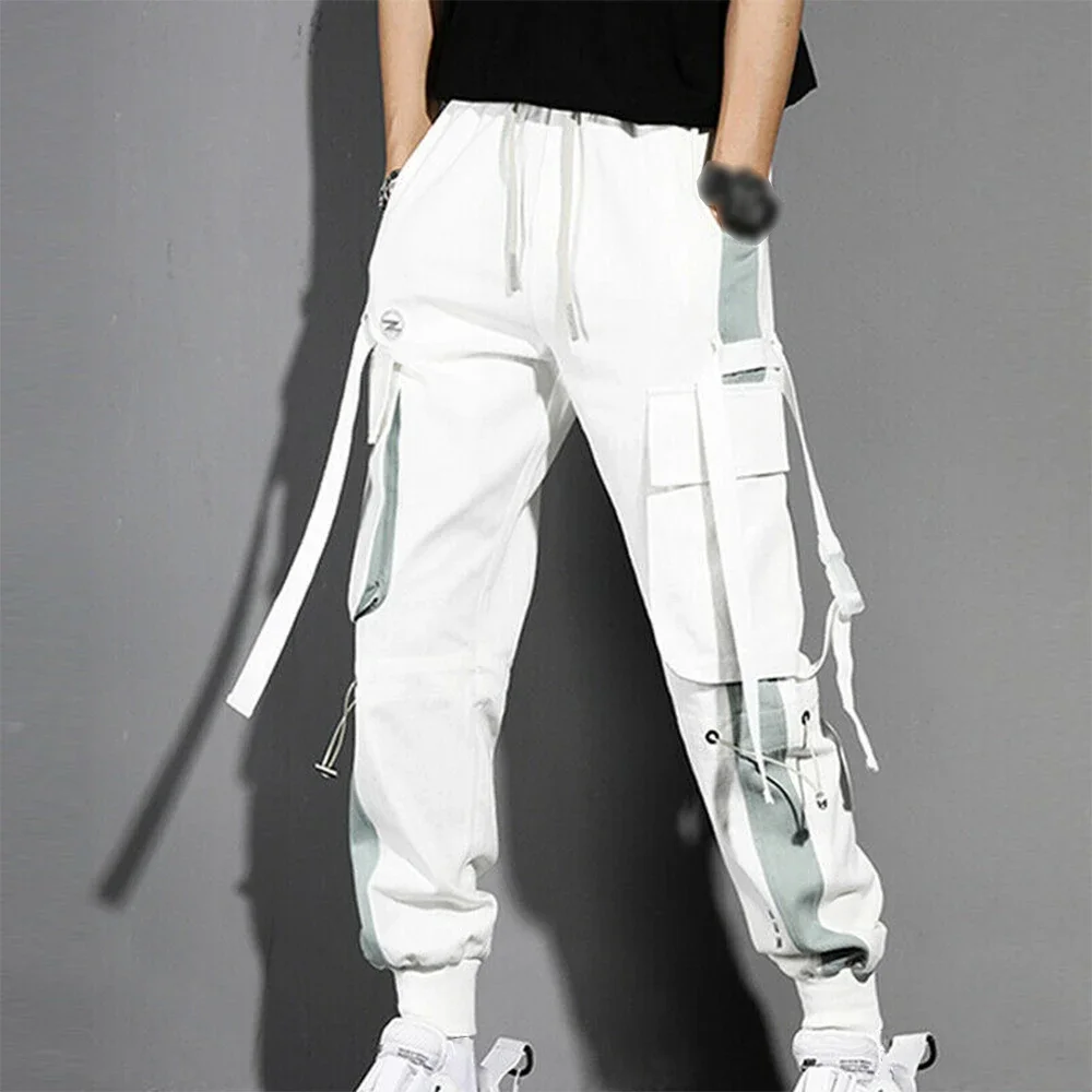 

Fashion Men Cargo Pants Casual Trouser Pocket Streetwear Joggers Hip Hop Harem Pants Ribbons Man Sweatpants Harem Pants