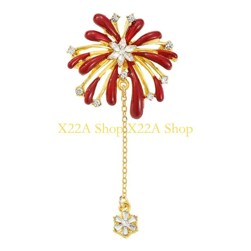 Unique Artistic Pyrotechnics Inspired Brooch Featuring Rhinestones for Unique Expression in Various Setting
