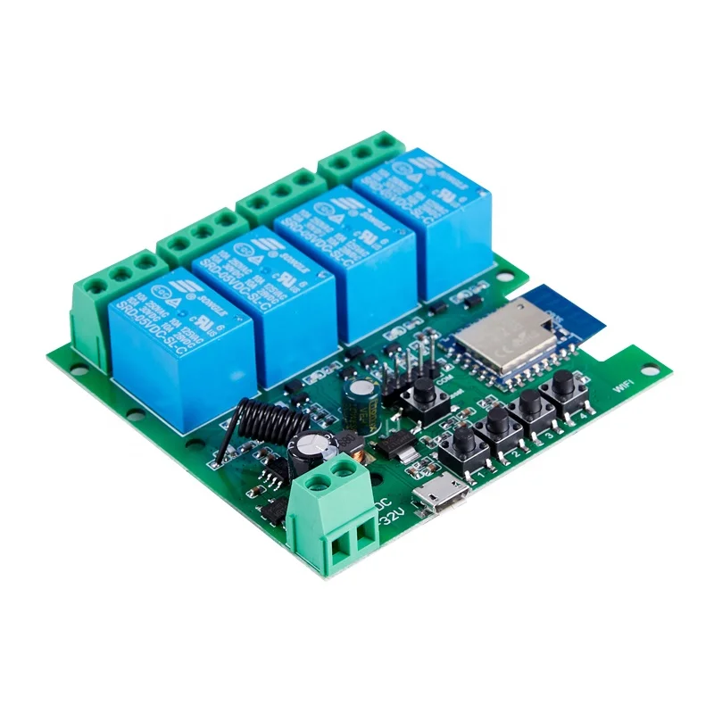 Remote Control AC/DC 7-32V 5V 12V 24V 220V Receiver Smart Home  DIY 10A WiFi Relay Module 4CH Smart Switch