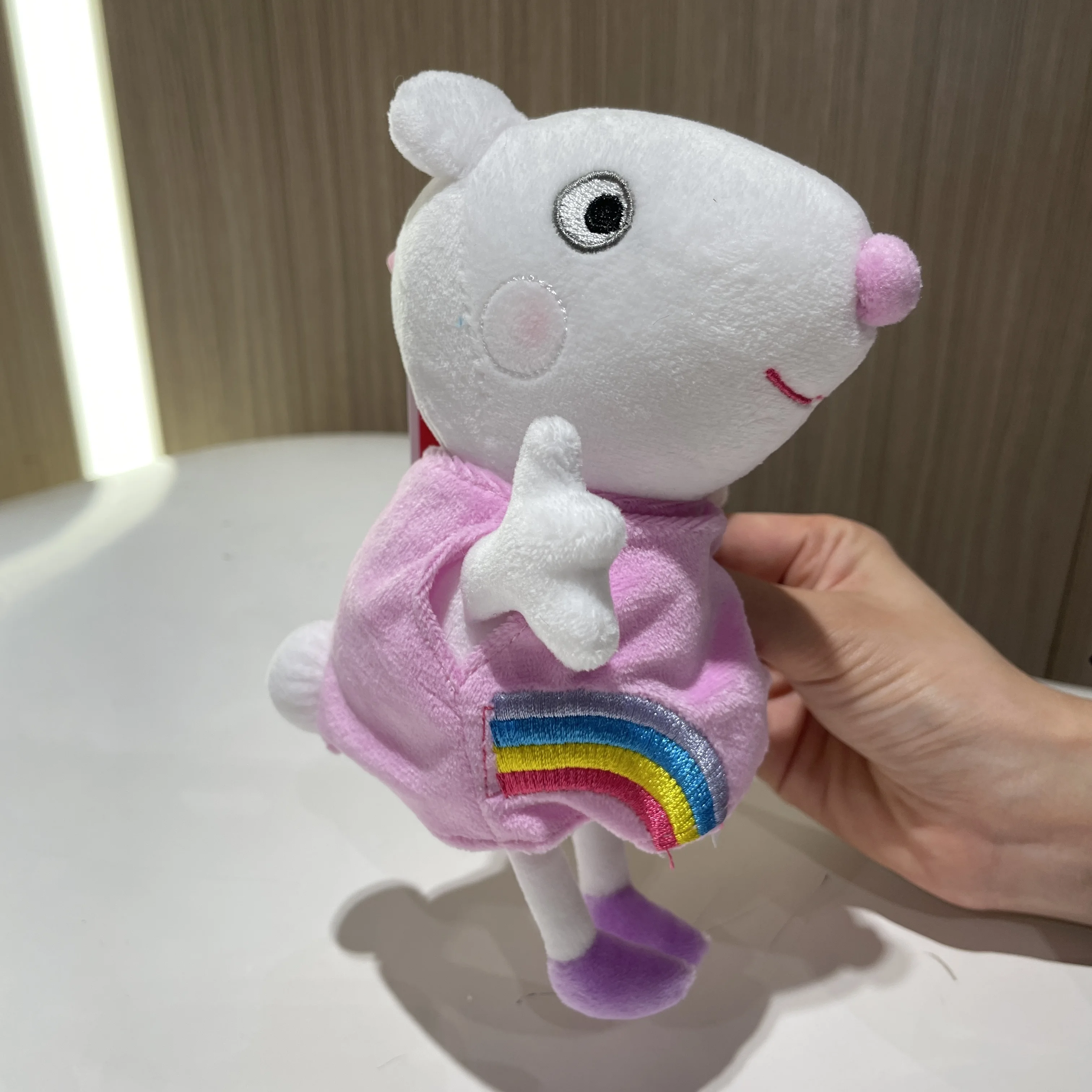 16-19CM Genuine Peppa Pig Bundle pocket 8 Friends Daddy Mammy Peppa George Plush Bahs Stuffed Dolls Pajamas Peppa Kids Gift image 6