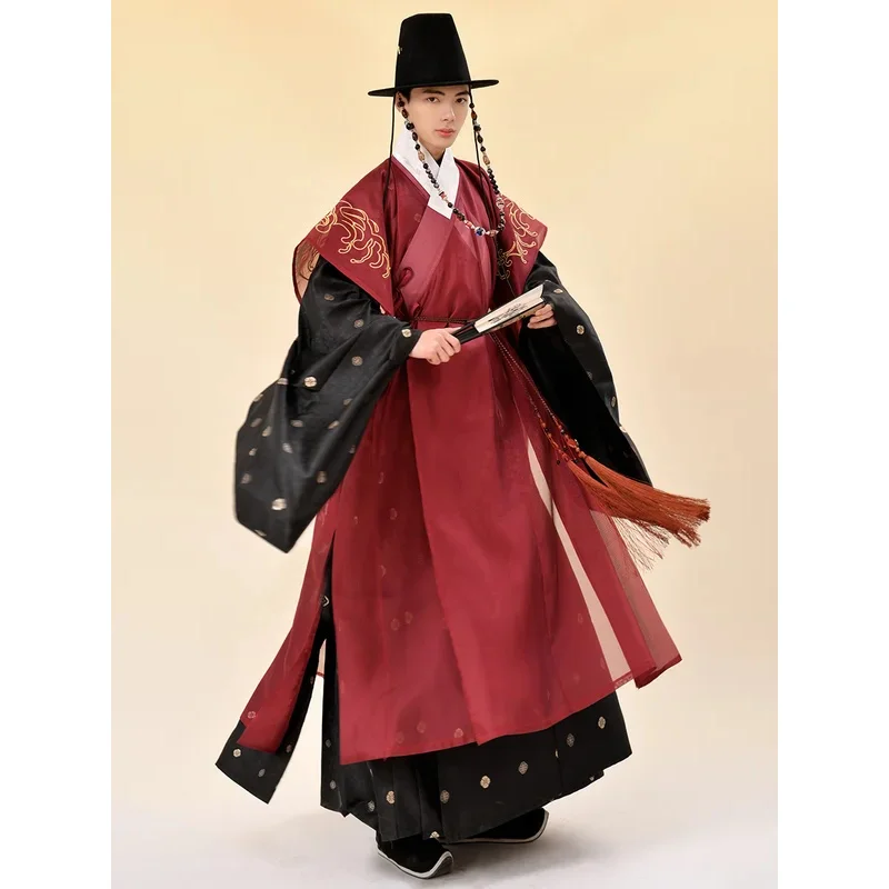 20 Hanfu الرجال Hanfu الهانبوك الذكور سلالة مينغ الملابس التقليدية مرحلة الرقص أداء زي القماش الآسيوي التقليدي القديم