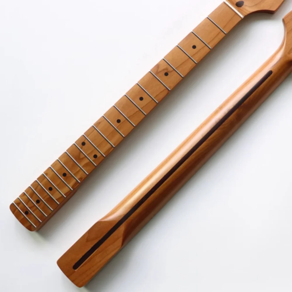 Retro one-piece ST 21 fret electric guitar neck, oxygen-free baked carbonized Tail adjustment ,  A whole piece of maple