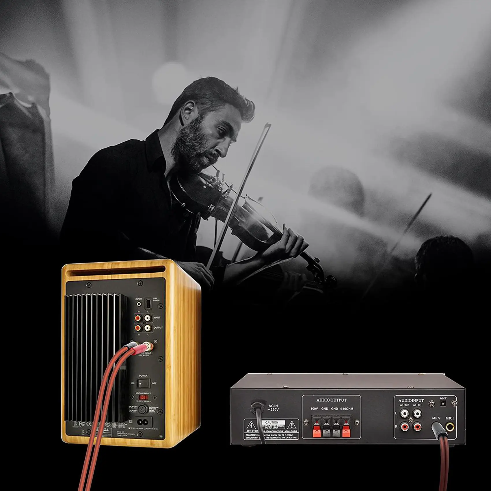 セール 6.35mm 1/4 TRS - バナナプラグスピーカーケーブル、6.35mm 3 極スピーカーケーブル、4mm バナナプラグ付き 2 本 OFC HiFi スピーカーワイヤー