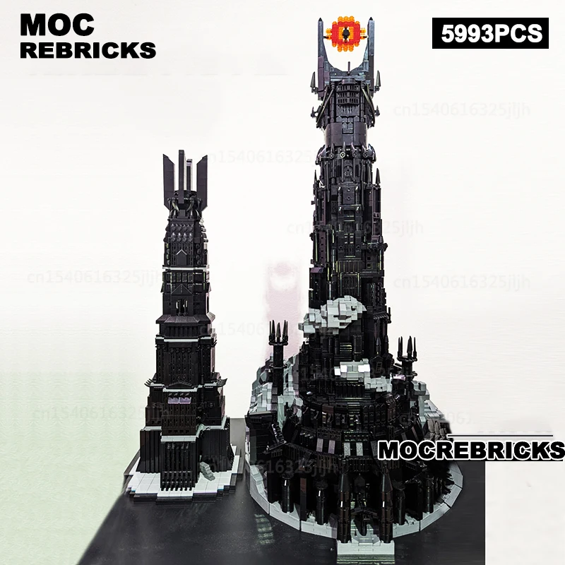 

Famous Movies Series Rings Dark Tower Moc Building Blocks UCS Orthanc Model Technology Bricks Assembly Toys Children's Christm