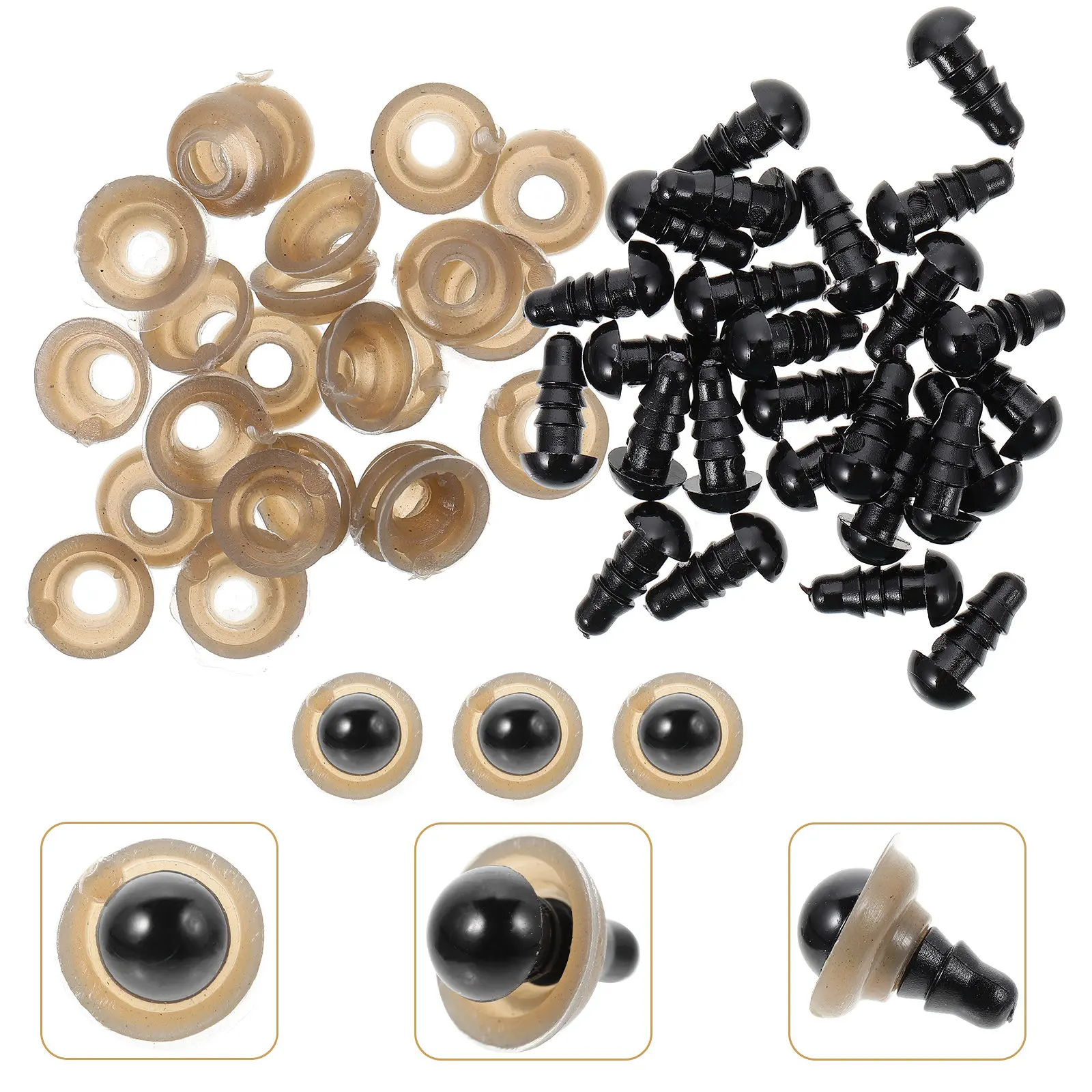 

Набор пластиковых имитационных глаз для игрушек, безопасные глазки для рукоделия, декоративные элементы для школьных проектов и амигуруми