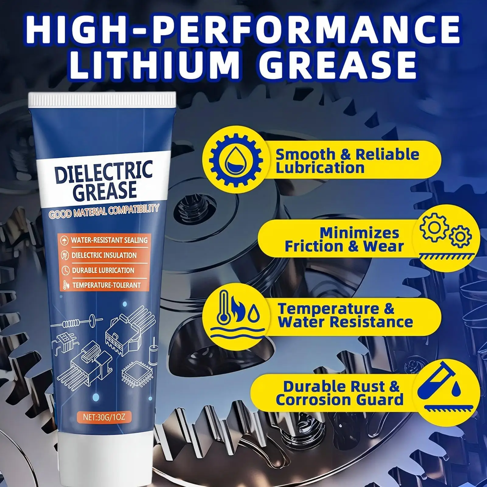 30g Dielectric Grease Automotive Automotive Lubricant Dielectric Grease Marine for Trailer RV Truck Sedan Pickup Door Marine
