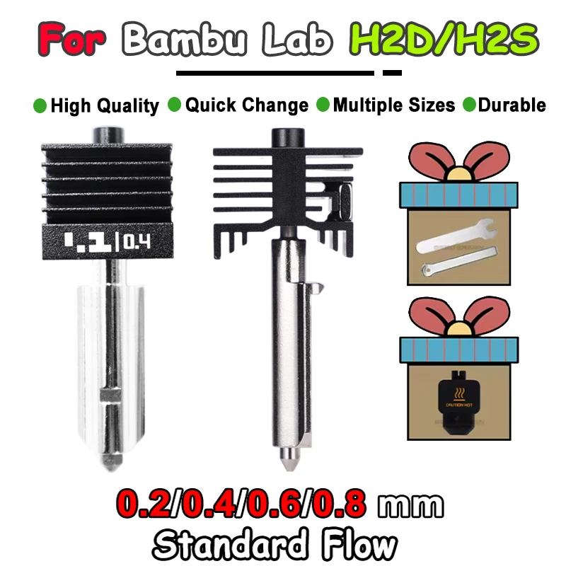 

Обновление для H2S/H2d Hotend Bmabu lab H2D Hotend из закаленной стали, сменный комплект Hotend, высококачественный горячий конец для деталей H2s 3D Pinter