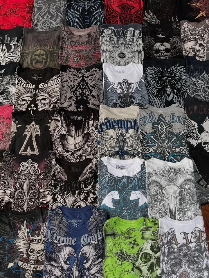 

Футболка Gloomy Gothic Xtreme с короткими рукавами Harajuku Street Graphic, модная хлопковая футболка в стиле ретро, Америка