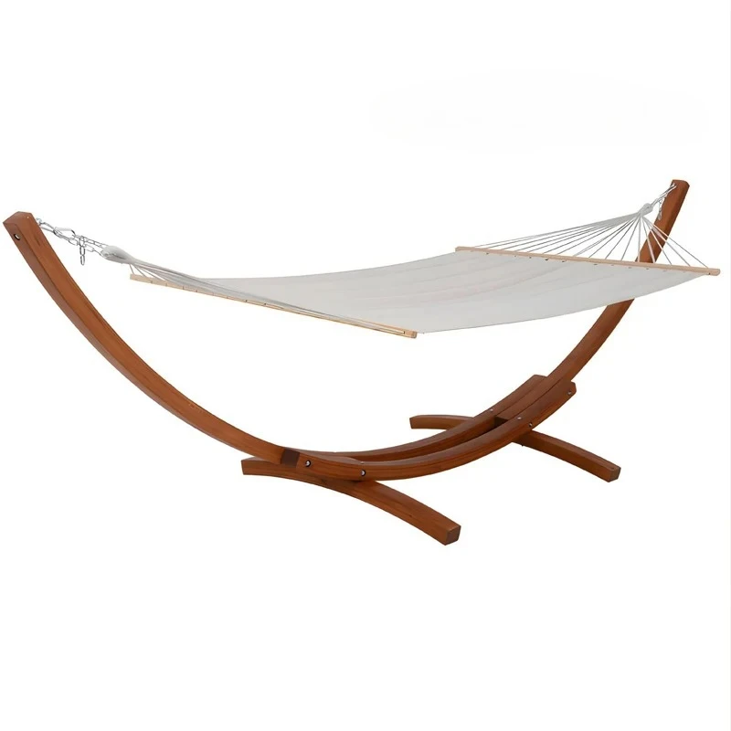 

Hammock anti-rollover outdoor villa courtyard garden hotel indoor solid wood bracket swing