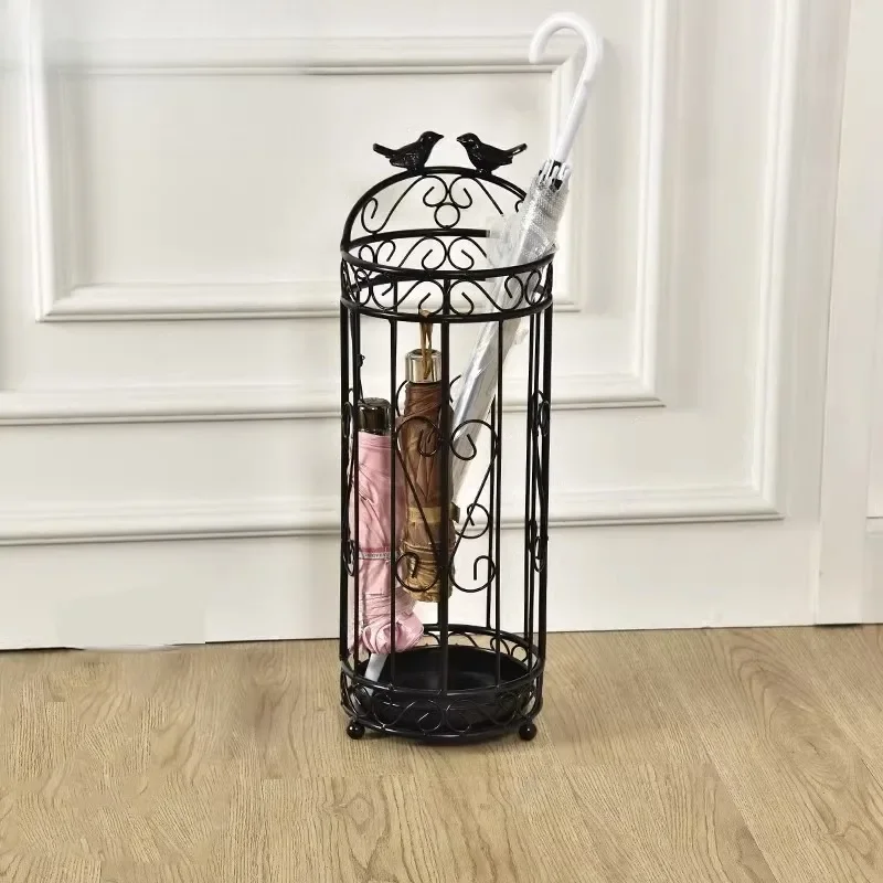 European creative umbrella stand Hotel lobby  bucket Home door  shelf Wrought iron folding umbrella storage rack