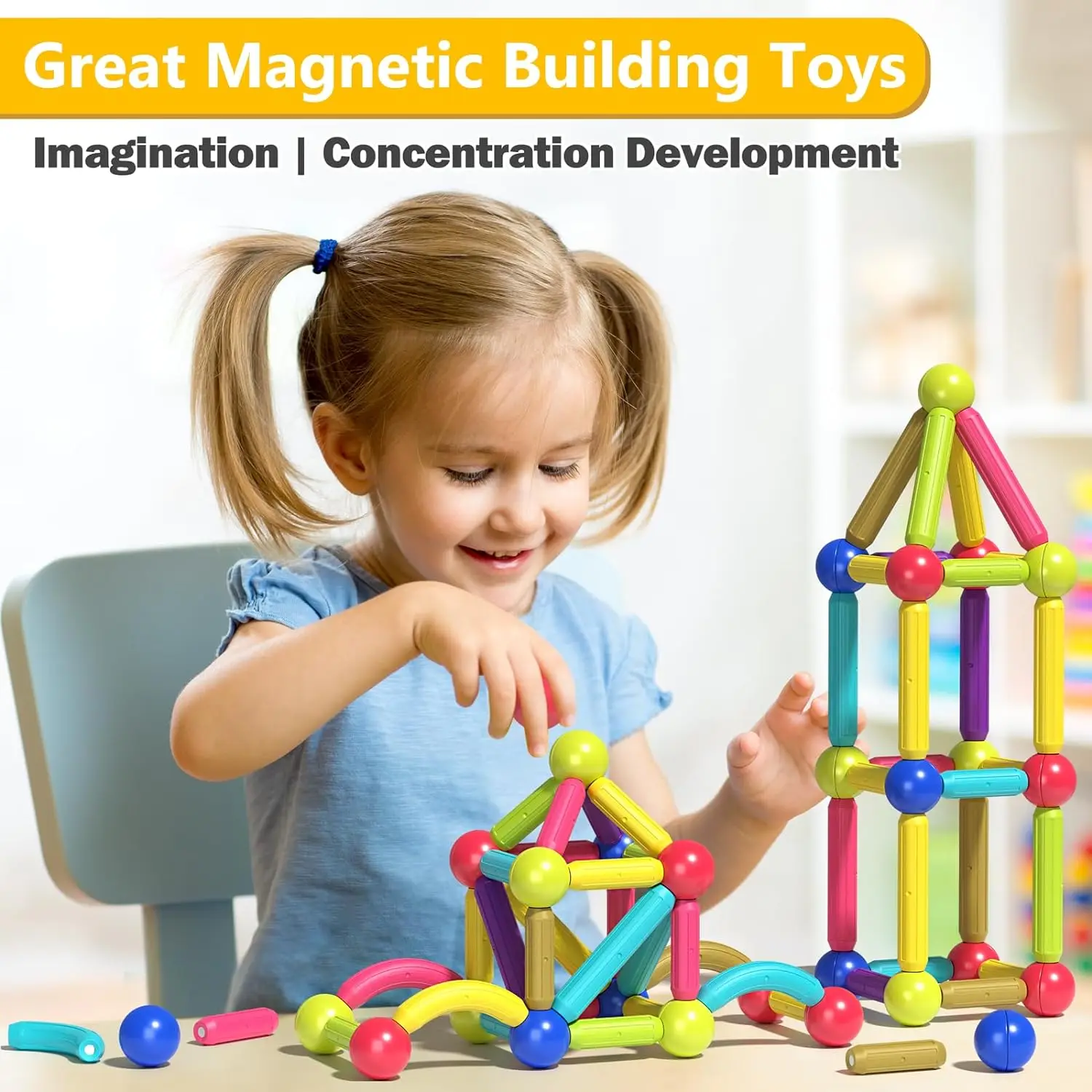 Magnetic Construction Set Toys Magnet Sticks Building Blocks For Kids  Educational Learning Toys Gift For Birthday