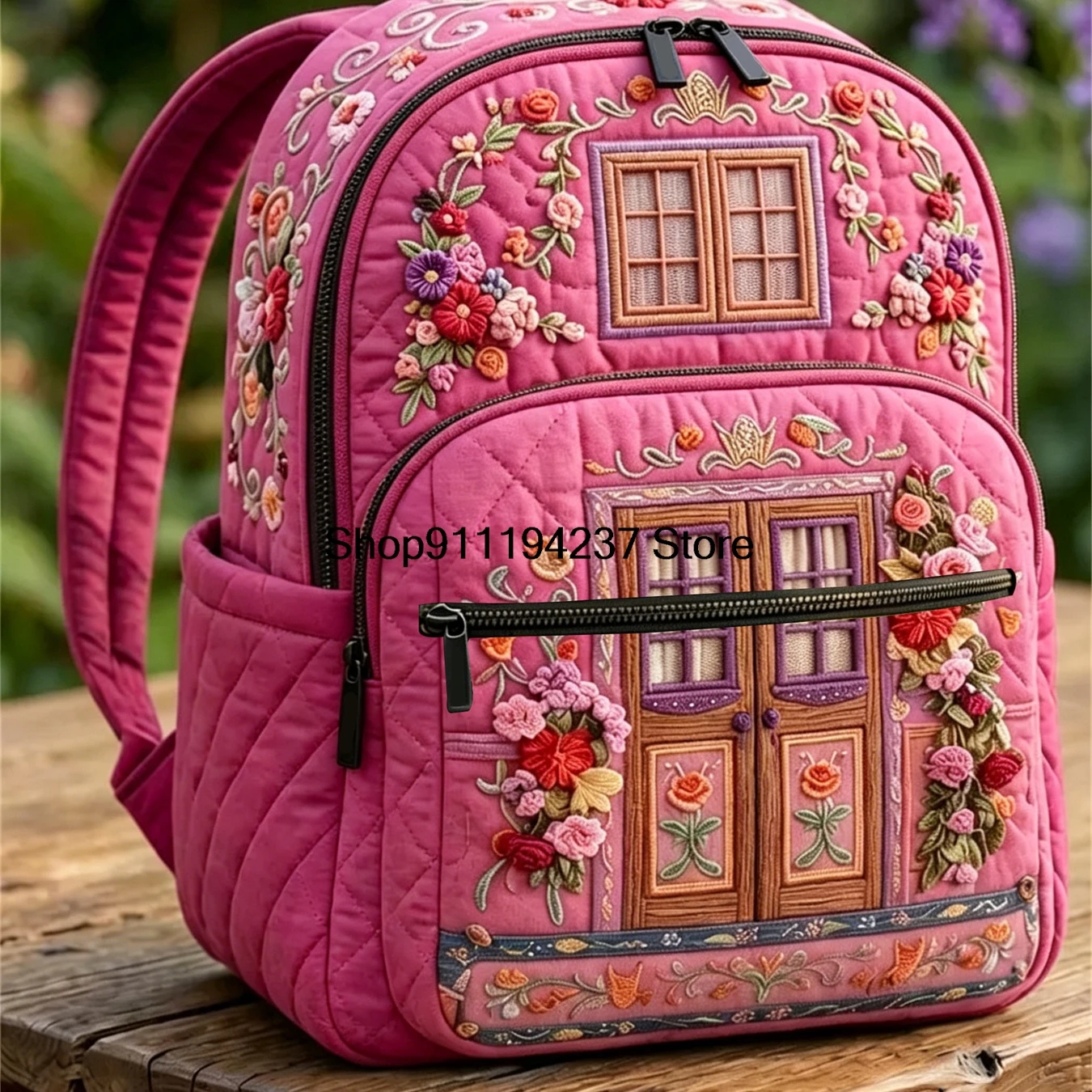 Vintage Quilted Craftsmanship with No Embroidered Patterns, Simple and Versatile Backpack, 15.6-Inch Computer Bag, Suitable