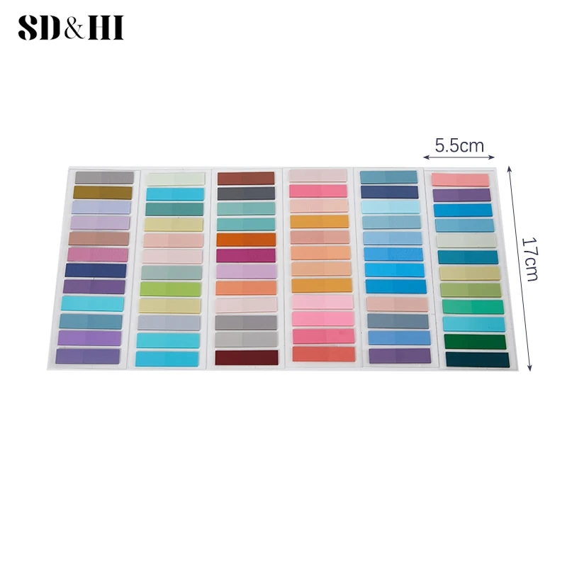 1set Transparent Fluorescent Index Tabs PET Sticky Note For Page Marker Planner Stickers Office School Students Supplies