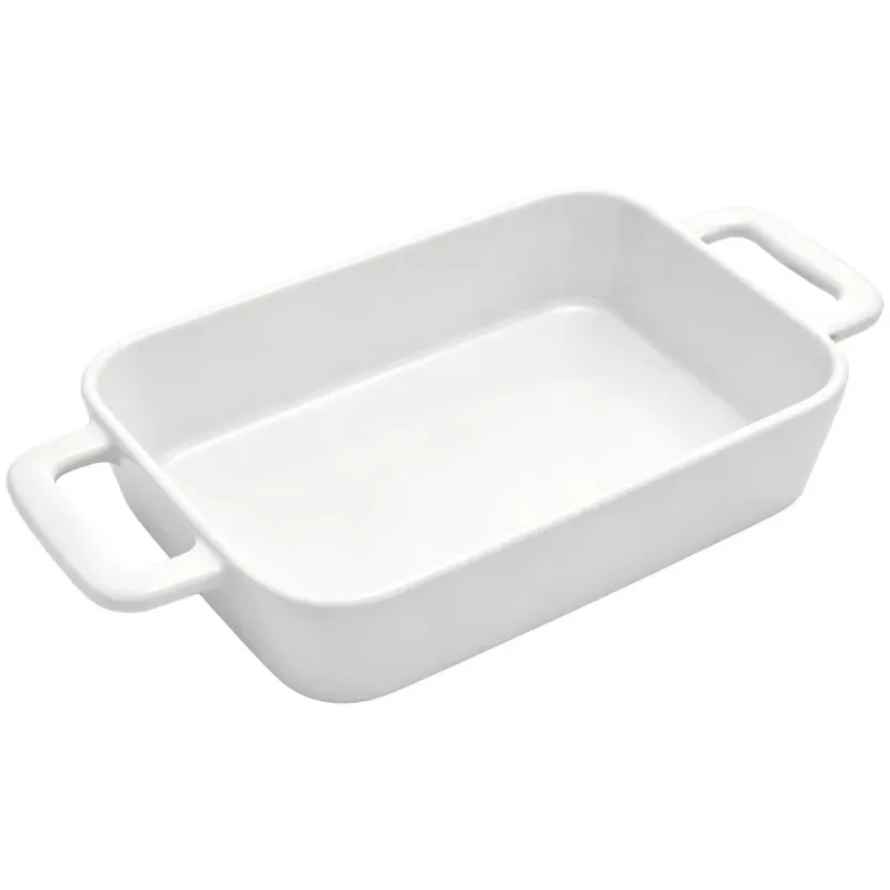 Ex-factory price white ceramic baking pan set, kitchen rectangular food baking pan, baking pan set is used for the production