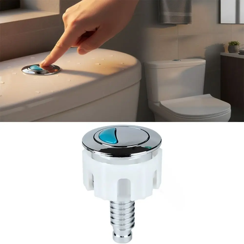 Universal Toilet Flush Button Round/Elliptical Head Water Saving Dual Drain Button Easy Install Push Button Replacement Cistern