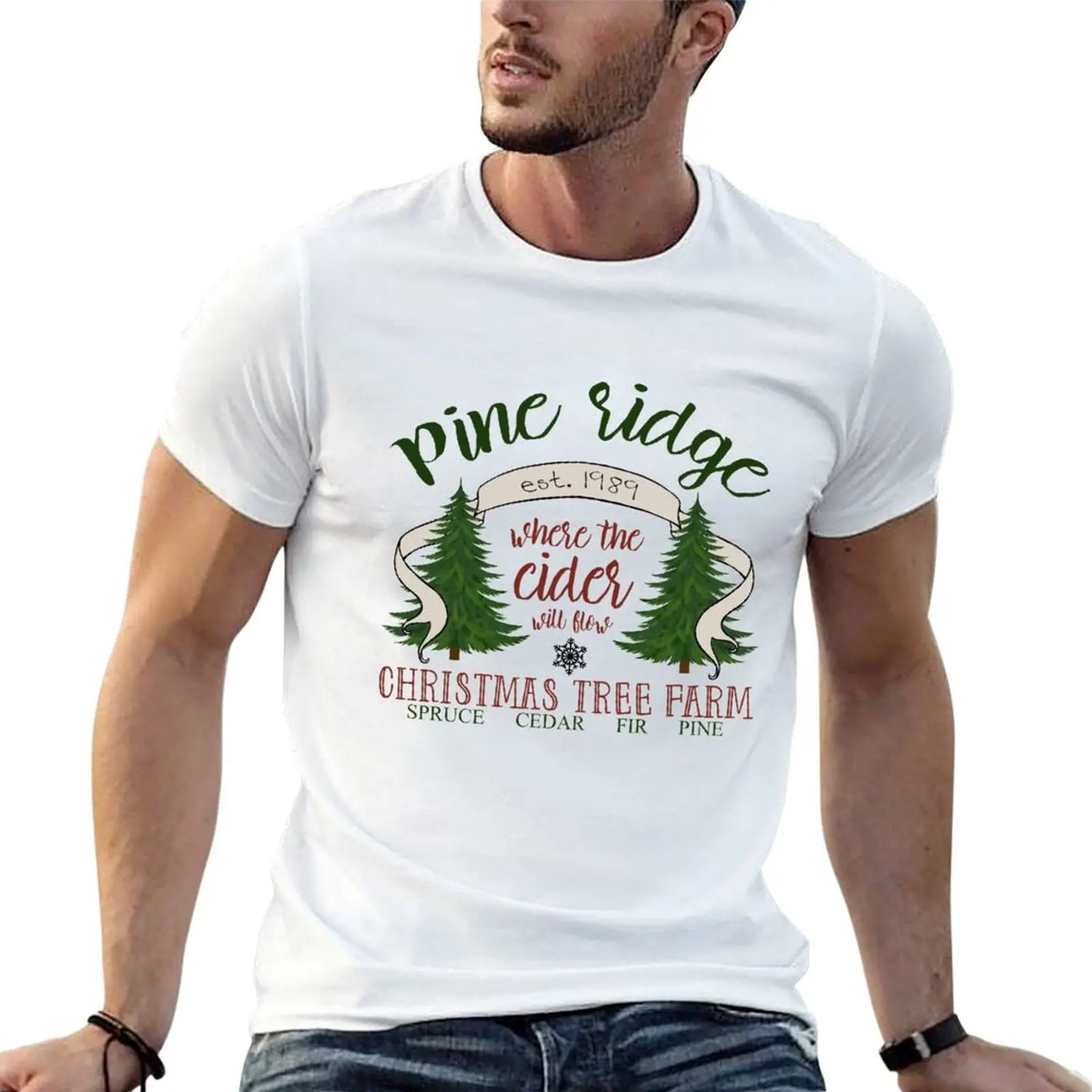 Pine Ridge Christmas Tree Farm T-Shirt t shirts for man graphic tees man t shirts cotton t shirts designer T-shirt