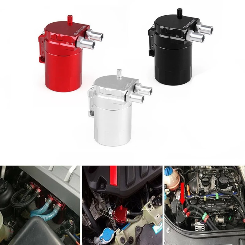 Dyno Racing Universal Oil Catch Can Engine Oil Catch Tank Aluminum Catch Can Oil Separator 300Ml